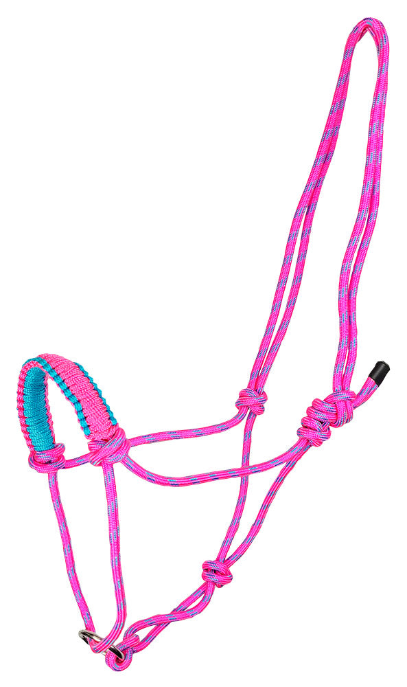 Rope Halter with Ring - Pink, Blue and Black