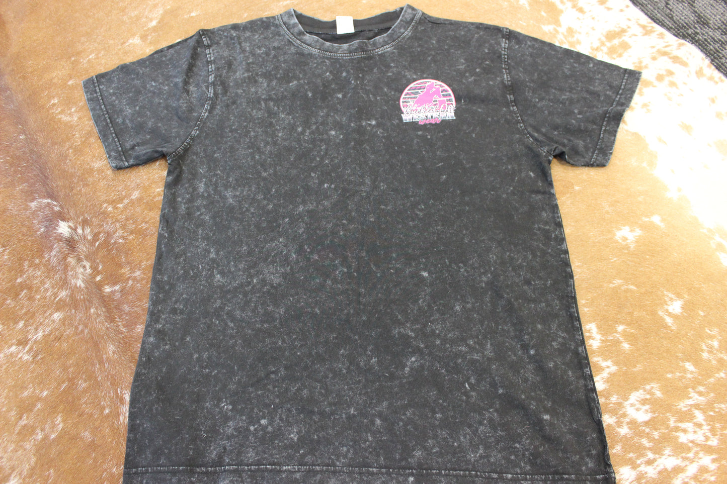 Bucked Off Western Wear Stone Wash Pink Barrel Racer T-shirt