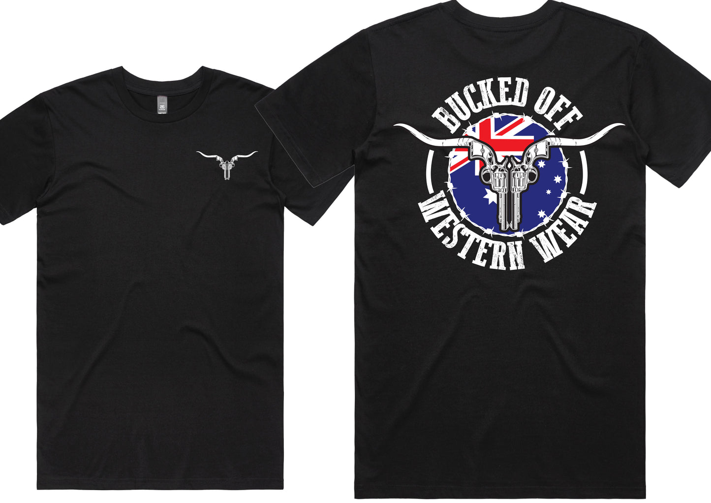 Bucked Off Western Wear Pistol Shirts
