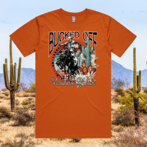 Copper Tee with Bucked Off Print
