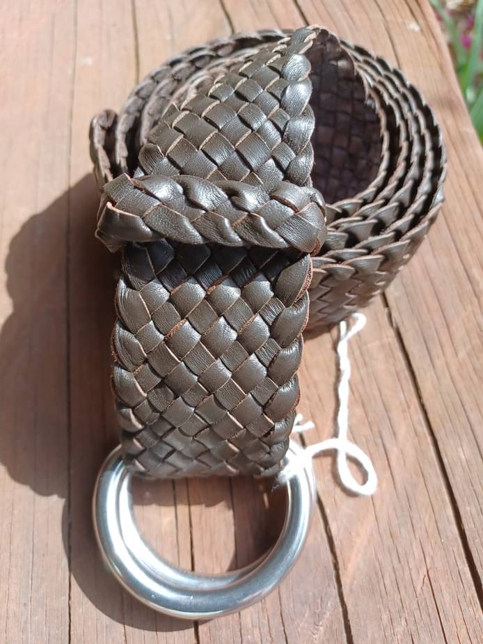 Chocolate 12 Plait K Leather Belt