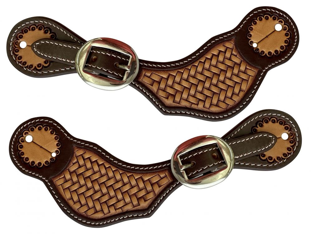 Ladies Basket weave spur straps