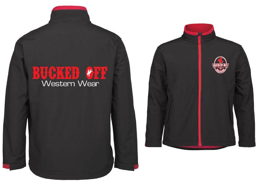 Black and Red Contrast Soft Shell Jackets