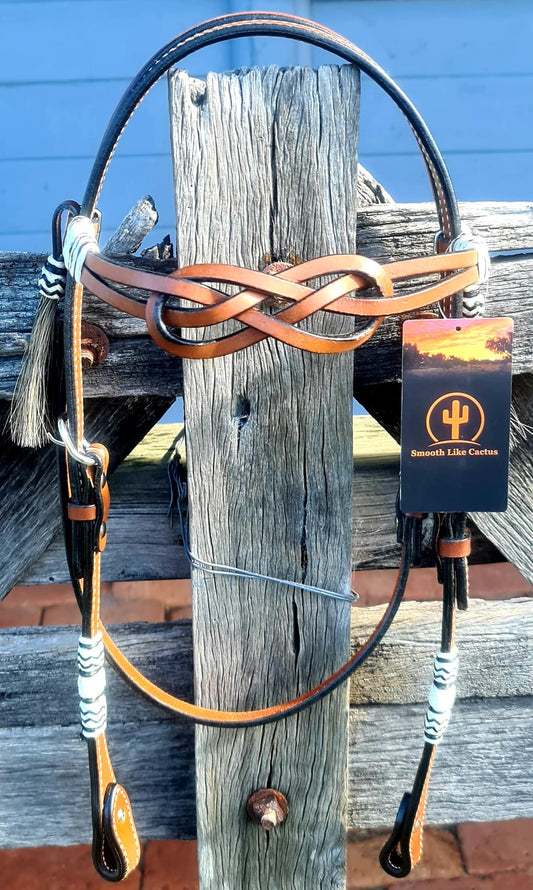 Browband Headstall with Rawhide Tassels