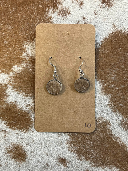 Somethin' Country Cowhide Dangle Earrings - 13mm