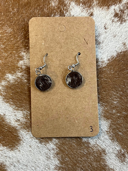Somethin' Country Cowhide Dangle Earrings - 13mm
