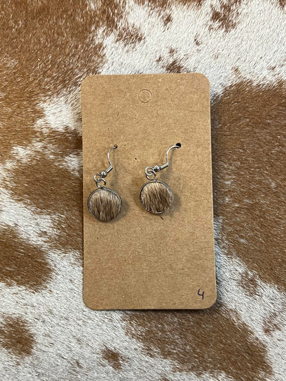 Somethin' Country Cowhide Dangle Earrings - 13mm
