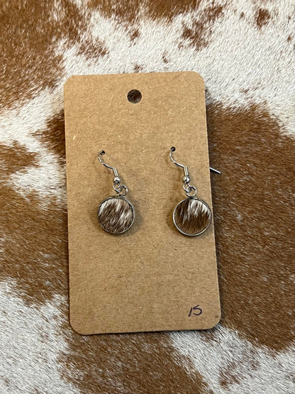 Somethin' Country Cowhide Dangle Earrings - 13mm