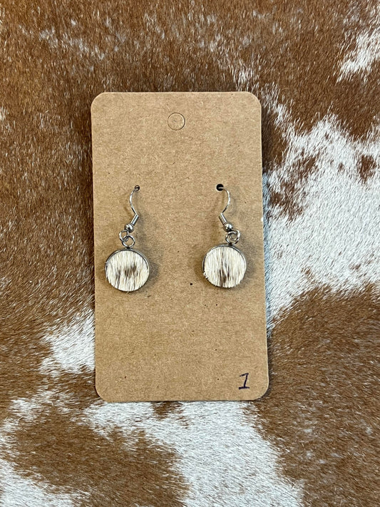 Somethin' Country Cowhide Dangle Earrings - 13mm