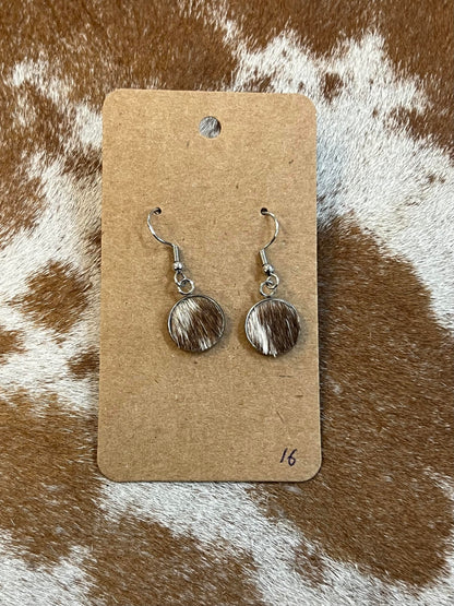 Somethin' Country Cowhide Dangle Earrings - 13mm