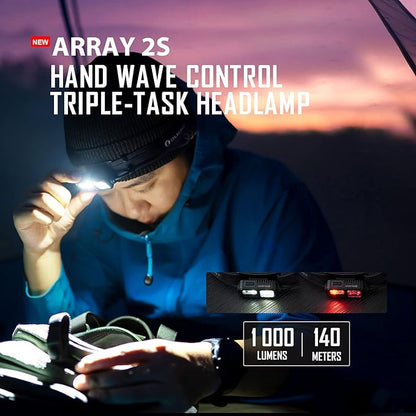 Array 2S 1000 Lumens USB Rechargeable LED Headlamp