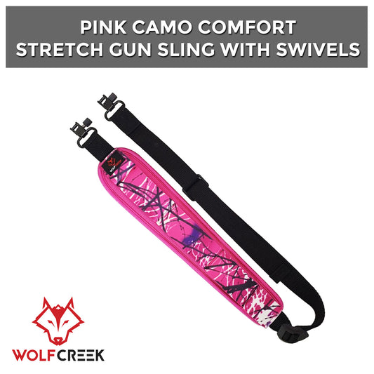 Wolf Creek Anti-Slip Pink Camo Gun Sling w Swivels