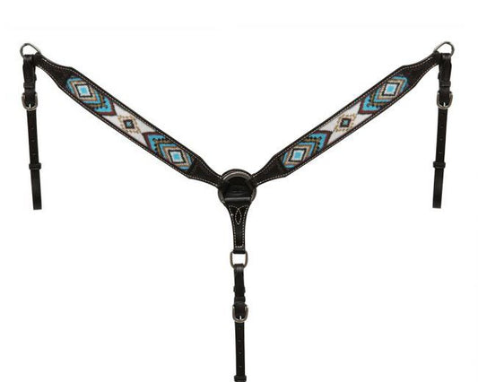 Dark Brown with bead inlay breast plate