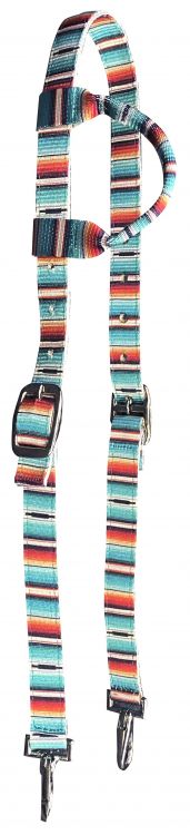Teal Serape Nylon One ear headstall