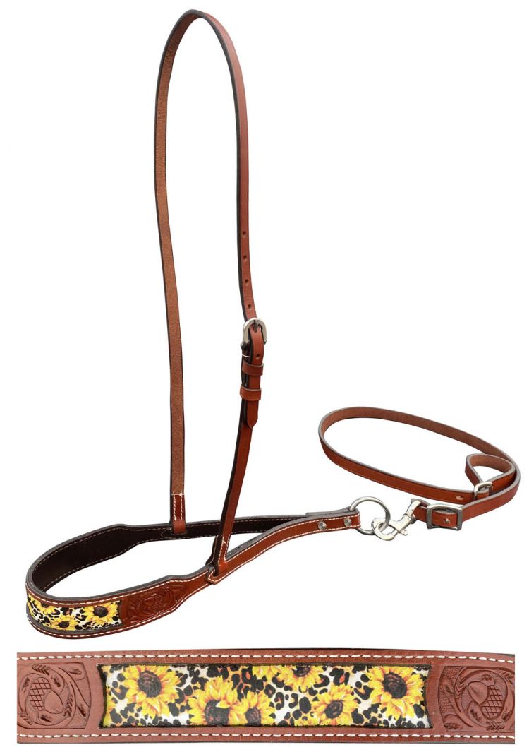 Sunflower leather noseband