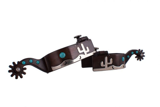 Siver Desert spurs with Teal studs