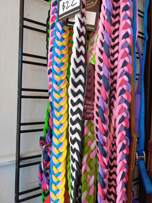 Braided Nylon Barrel racing  Reins