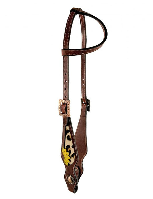 Leopard and Sunflower 1 Ear Bridle