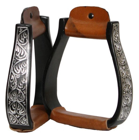Black engraved Stirrups