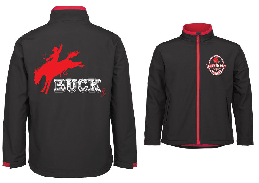 Black and Red Contrast Soft Shell Jackets