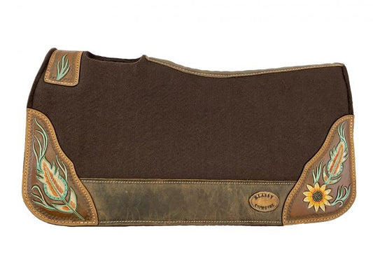 Feather and Sunflower Saddle Pad