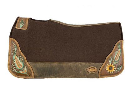 Feather and Sunflower Saddle Pad