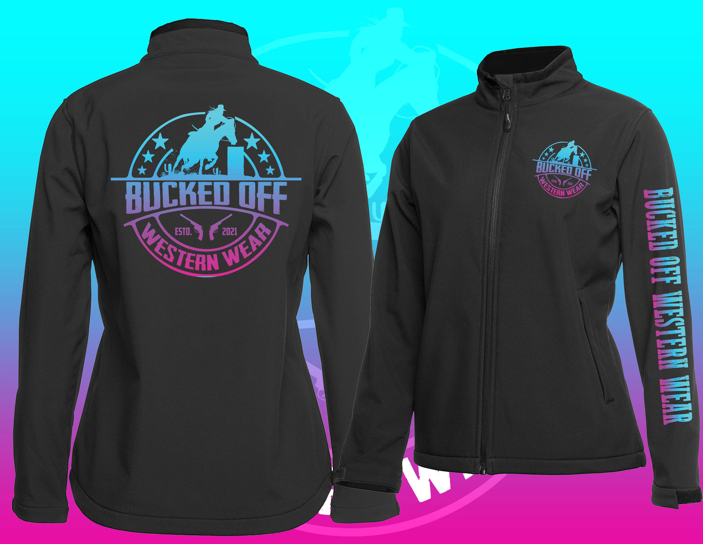Barrel Racer Gradient Print Soft Shell Jacket