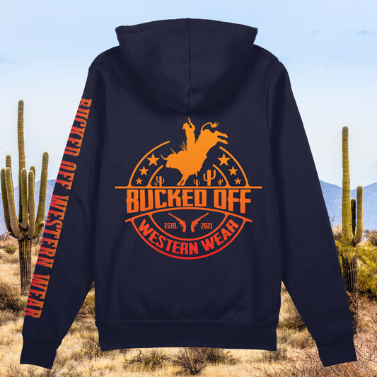 Orange and Red Gradient Bull Rider  Hoodie